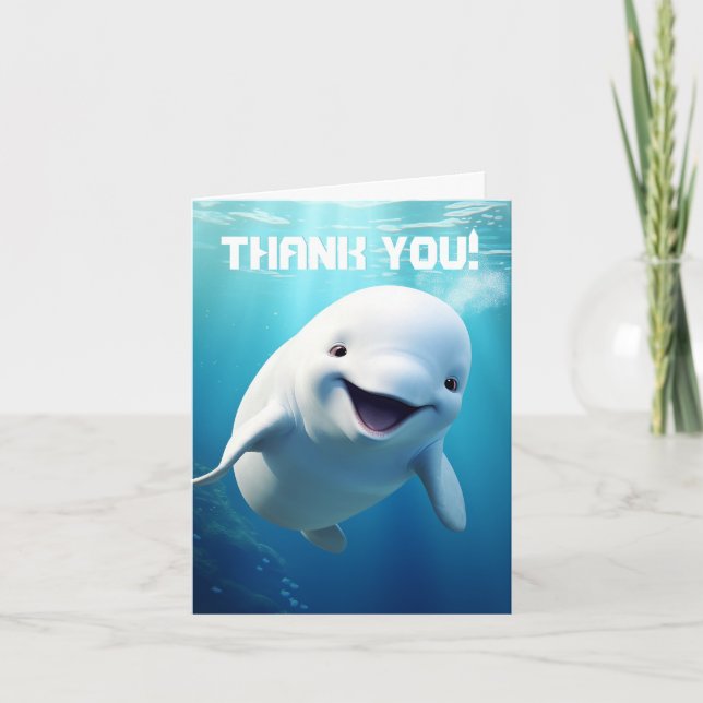 Tarjeta De Agradecimiento Personalizado de ballenas Beluga Océano Ártico ver (Anverso)