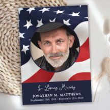 Personalizado de Bandera Americana Foto Funeral Mi
