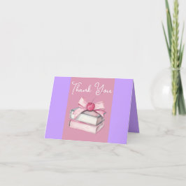 Tarjeta De Agradecimiento Personalizado de Bonitos de Coquette Book Lovers