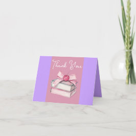 Tarjeta De Agradecimiento Personalizado de Bonitos de Coquette Book Lovers