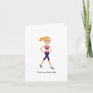 Tarjeta De Agradecimiento Personalizado de Chica de fitness