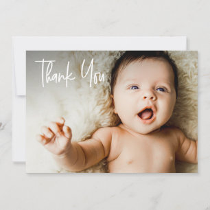 Tarjeta De Agradecimiento Personalizado de control de fotos horizontal Baby 
