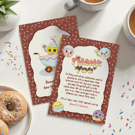Tarjeta De Agradecimiento Personalizado de donut para bebé, Baby Shower y Sp