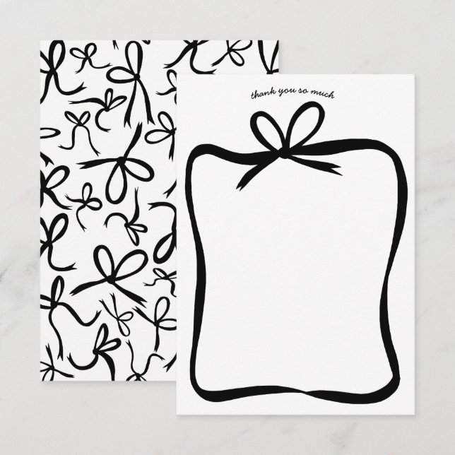 Tarjeta De Agradecimiento Personalizado de ducha de novia elegante con marco (Anverso / Reverso)