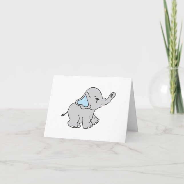Tarjeta De Agradecimiento Personalizado de elefante patrón de elefante dibuj (Anverso)