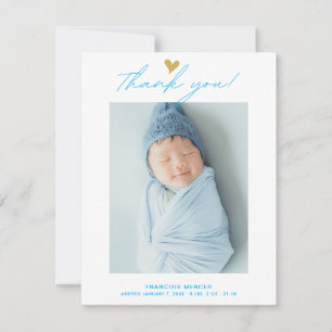 Tarjeta De Agradecimiento Personalizado de escritura cardíaca moderna foto d
