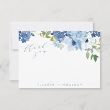 Personalizado de escritura floral de color azul cl