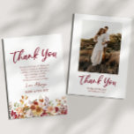 Tarjeta De Agradecimiento Personalizado de Flores Florales en Naranja quemad<br><div class="desc">¡Esta es una foto Personalizado de Flores Florales Naranjas quemadas en Borgoña!</div>