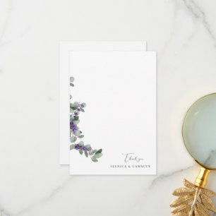 Tarjeta De Agradecimiento Personalizado de follaje de lavanda de color de ag