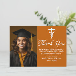 Tarjeta De Agradecimiento Personalizado de fotografía de graduación de la Es