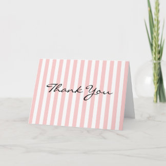 Tarjeta De Agradecimiento Personalizado de franja blanca y rosa de la tarjet