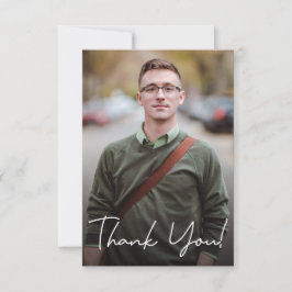 Tarjeta De Agradecimiento Personalizado de graduación masculina Foto y mensa