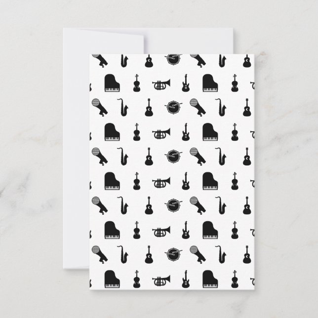 Tarjeta De Agradecimiento PERSONALIZADO de instrumentos musicales variados B (Anverso)