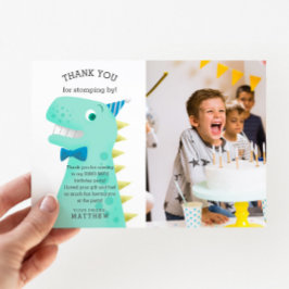 Tarjeta De Agradecimiento Personalizado de la fiesta de cumpleaños de Dinosa