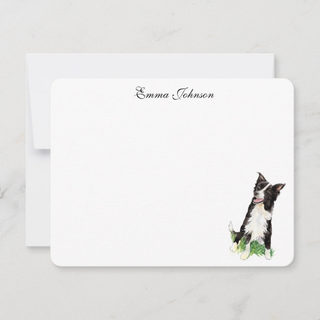 Tarjeta De Agradecimiento Personalizado de línea de borde plano (Anverso)