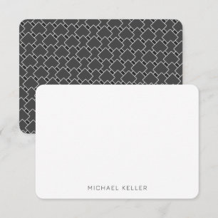 Tarjeta De Agradecimiento Personalizado de los hombres geométricos de blanco