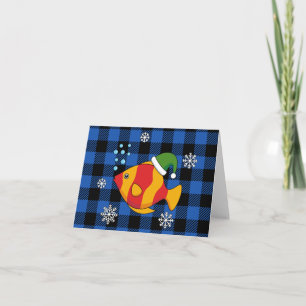 Tarjeta De Agradecimiento Personalizado de peces tropicales de Navidad en pa