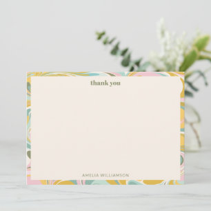 Tarjeta De Agradecimiento Personalizado de resumen simple pastel suave ducha