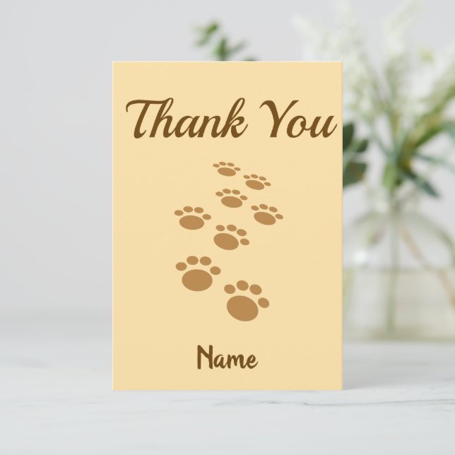 Tarjeta De Agradecimiento Personalizado de seguimiento de rutas de perros de (Anverso de pie)