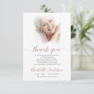 Tarjeta De Agradecimiento Personalizado de Solidaridad Foto Funeral