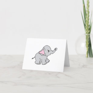 Tarjeta De Agradecimiento Personalizado del Elefante del Patrón de Elefantes
