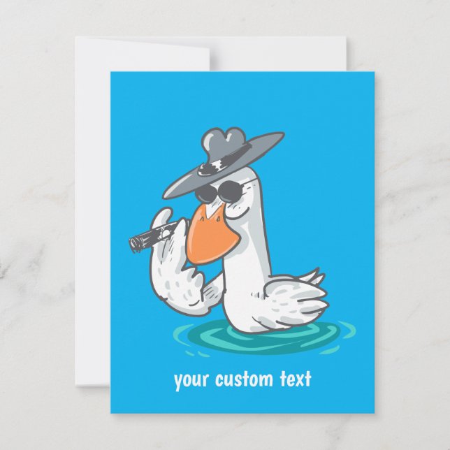 Tarjeta De Agradecimiento personalizado del jefe del pato gracioso (Anverso)