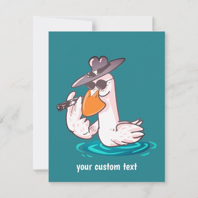 Tarjeta De Agradecimiento personalizado del jefe del pato gracioso (Anverso)