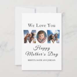 TARJETA DE AGRADECIMIENTO PERSONALIZADO DÍA DE LA MADRE 3 COLLAGE DE FOTOS