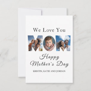 TARJETA DE AGRADECIMIENTO PERSONALIZADO DÍA DE LA MADRE 3 COLLAGE DE FOTOS