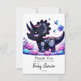 Tarjeta De Agradecimiento Personalizado divertida Dinosaur Baby Shower