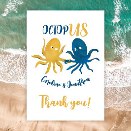 Tarjeta De Agradecimiento Personalizado divertida marina y Boda del pulpo oc