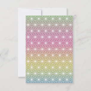 Tarjeta De Agradecimiento Personalizado el arcoiris japonés Asanoha Pastel