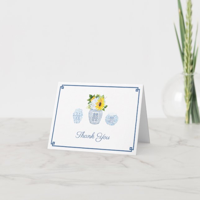 Tarjeta De Agradecimiento Personalizado el Clásico Lady Early Fall Sunflower (Anverso)