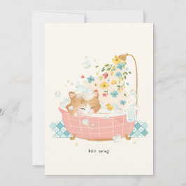 Tarjeta De Agradecimiento [Personalizado] El día de un gato - Baño de burbuj