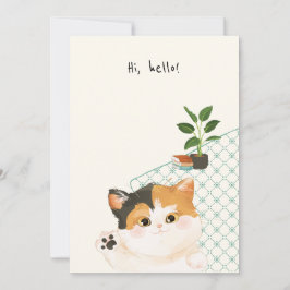 Tarjeta De Agradecimiento [Personalizado] El día de un gato - ¡Hola!