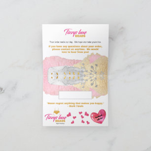 Tarjeta De Agradecimiento PERSONALIZADO Elegante Joyería De Perlas A Mano Gr