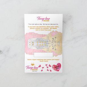 Tarjeta De Agradecimiento PERSONALIZADO Elegante Joyería De Perlas A Mano Gr