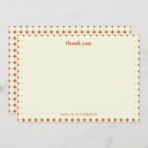 Tarjeta De Agradecimiento Personalizado Elegante Patrón Geométrico Cálido Cl