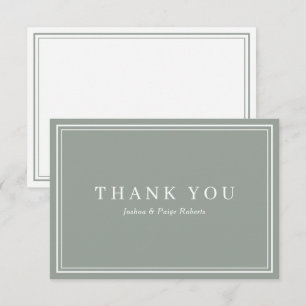 Tarjeta De Agradecimiento Personalizado elegante verde sabio minimalista Gra