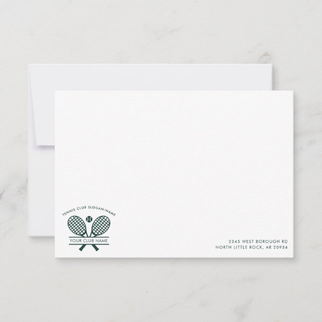 Tarjeta De Agradecimiento Personalizado entrenador de equipo de tenis (Anverso)