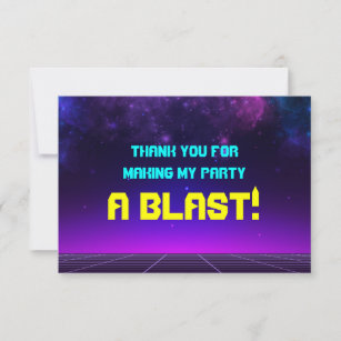 Tarjeta De Agradecimiento Personalizado Espacio épico Dart Blaster Birthday 