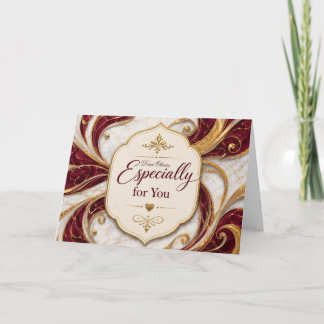 Tarjeta De Agradecimiento Personalizado Especialmente para Ti Burgundy Gold