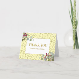 Tarjeta De Agradecimiento Personalizado Eucalyptus y Boda Berry