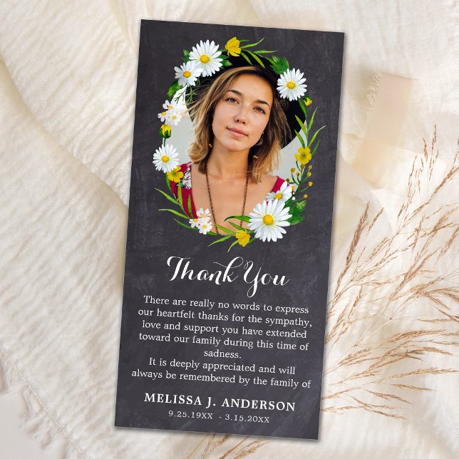 Tarjeta De Agradecimiento Personalizado Floral Memorial Sympathy Picture Fun (Subido por el creador)