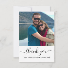 Tarjeta De Agradecimiento Personalizado Foto Boda relajado gracias Tema