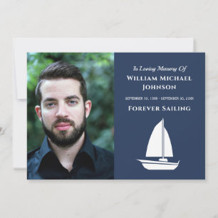 Tarjeta De Agradecimiento Personalizado Foto Funeral de la embarcación de ve