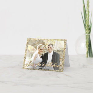 Tarjeta De Agradecimiento Personalizado Foto Oro Añadir nombres Gracias