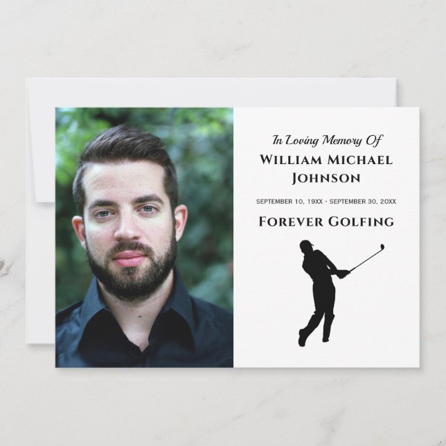 Tarjeta De Agradecimiento Personalizado Fotográfico de Golf Forever (Anverso)