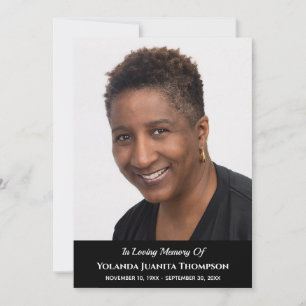 Tarjeta De Agradecimiento Personalizado funeral de la foto Simpatía por la p