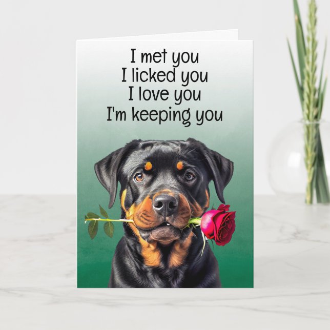 Tarjeta De Agradecimiento Personalizado Funny Birthday Card Rottweiler (Anverso)